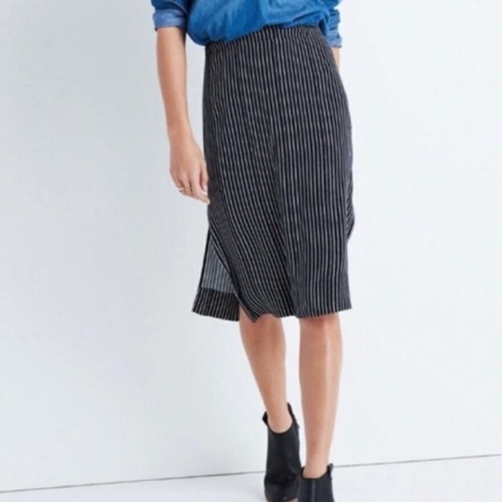 Madewell striped midi skirt